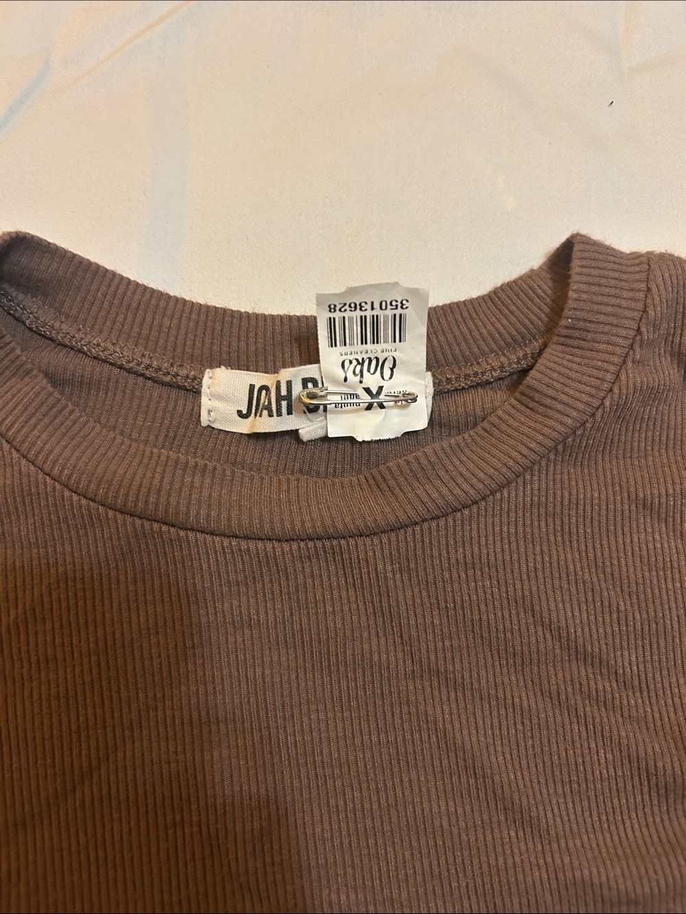 Joah Brown long sleeved rib top - Picture 2 of 2